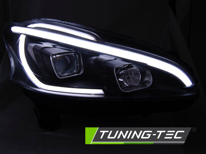 Tuning-Tec LED Tagfahrlicht Scheinwerfer für Peugeot 208 12-15 schwarz mit LED Blinker