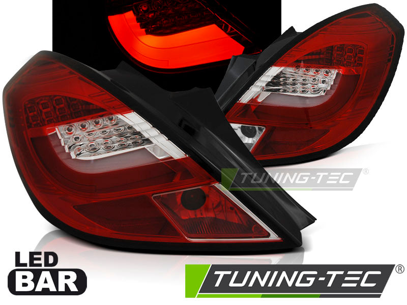 Tuning-Tec LED Lightbar Rückleuchten für Opel Corsa D (3-Türer) 06-14 rot/klar