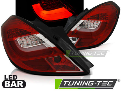 Tuning-Tec LED Lightbar Rückleuchten für Opel Corsa D (3-Türer) 06-14 rot/klar