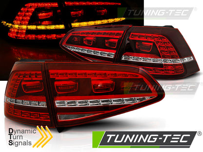 Tuning-Tec LED Rückleuchten für VW Golf 7 (VII) 13-17 rot/klar mit dynamischem Blinker