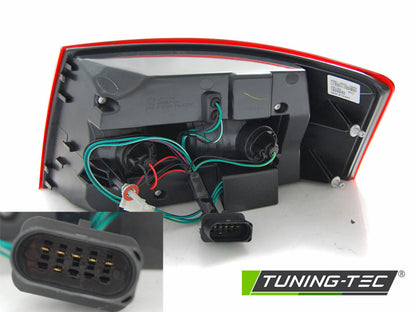 Tuning-Tec LED Lightbar Rückleuchten für Audi A6 4F (C6) 04-08 Limousine rot/klar (6Pin)