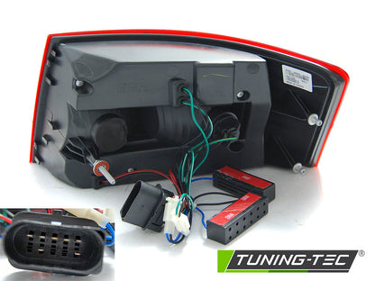 Tuning-Tec LED Lightbar Rückleuchten für Audi A6 4F (C6) 04-08 Limousine rot/klar (7Pin)