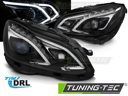Tuning-Tec Voll LED Tagfahrlicht Scheinwerfer für Mercedes Benz E-Klasse W212 13-16 schwarz