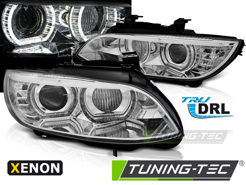 Tuning-Tec Xenon LED Tagfahrlicht Scheinwerfer für BMW 3er E92 / E93 Coupe/Cabrio 06-10 chrom