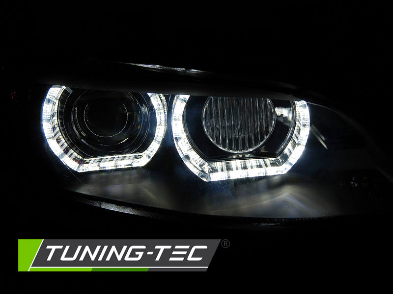 Tuning-Tec 3D Xenon LED Tagfahrlicht Angel Eyes Scheinwerfer für BMW 3er Coupe/Cabrio E92/E93 06-10 schwarz