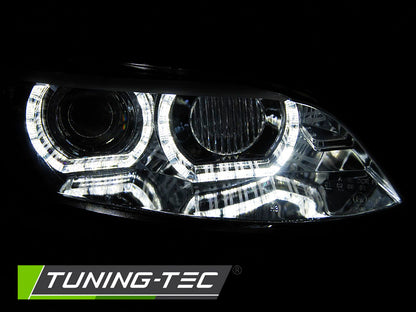 Tuning-Tec 3D Xenon LED Tagfahrlicht Angel Eyes Scheinwerfer für BMW 3er Coupe/Cabrio E92/E93 06-10 chrom