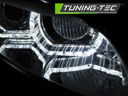 Tuning-Tec 3D Xenon LED Tagfahrlicht Angel Eyes Scheinwerfer für BMW 3er Coupe/Cabrio E92/E93 06-10 chrom