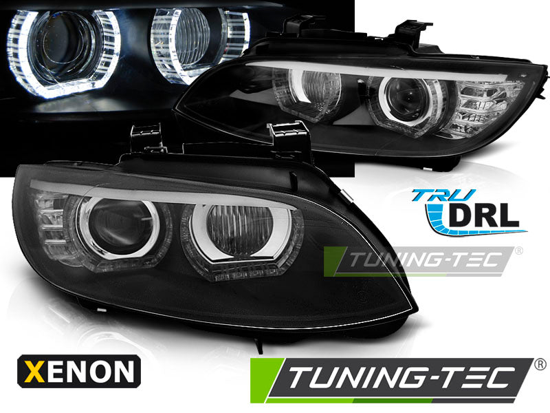 Tuning-Tec 3D Xenon LED Tagfahrlicht Angel Eyes für Scheinwerfer BMW 3er Coupe/Cabrio E92/E93 06-10 schwarz