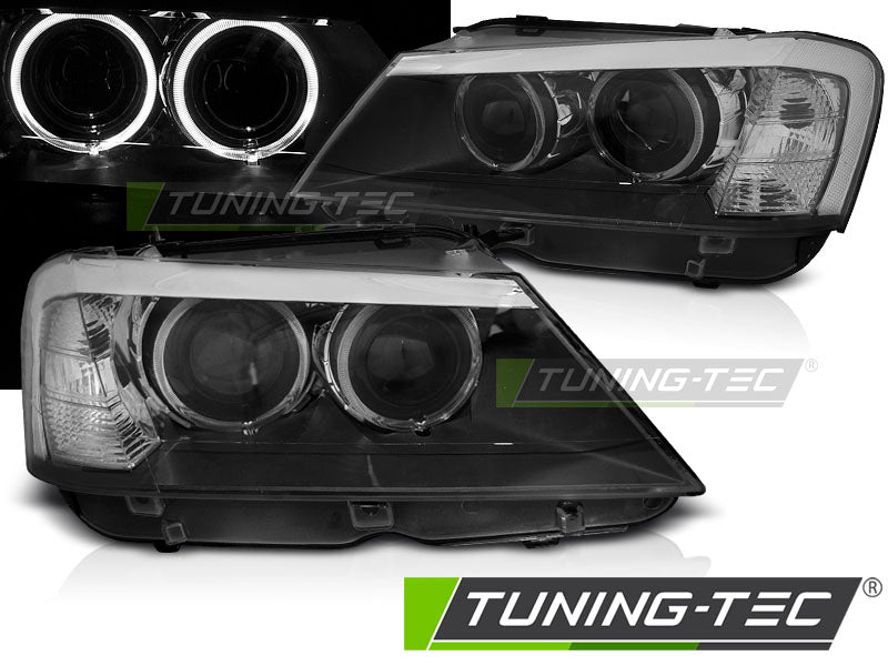 Tuning-Tec LED Tagfahrlicht Angel Eyes Scheinwerfer für BMW X3 F25 10-14 schwarz