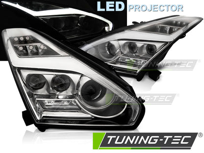 Tuning-Tec Voll LED Tagfahrlicht Scheinwerfer für Nissan GTR 08-13 chrom