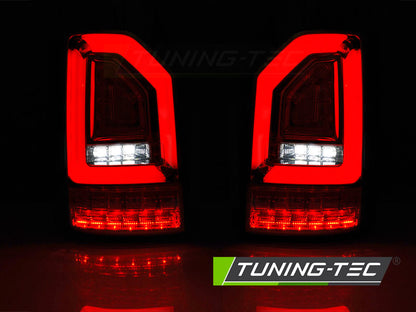 Tuning-Tec Voll LED Lightbar Rückleuchten für VW T6 15-19 rot/klar mit dynamischem Blinker