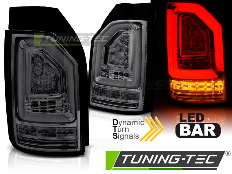 Tuning-Tec Voll LED Lightbar Rückleuchten für VW T6 15-19 chrom/rauch mit dynamischem Blinker