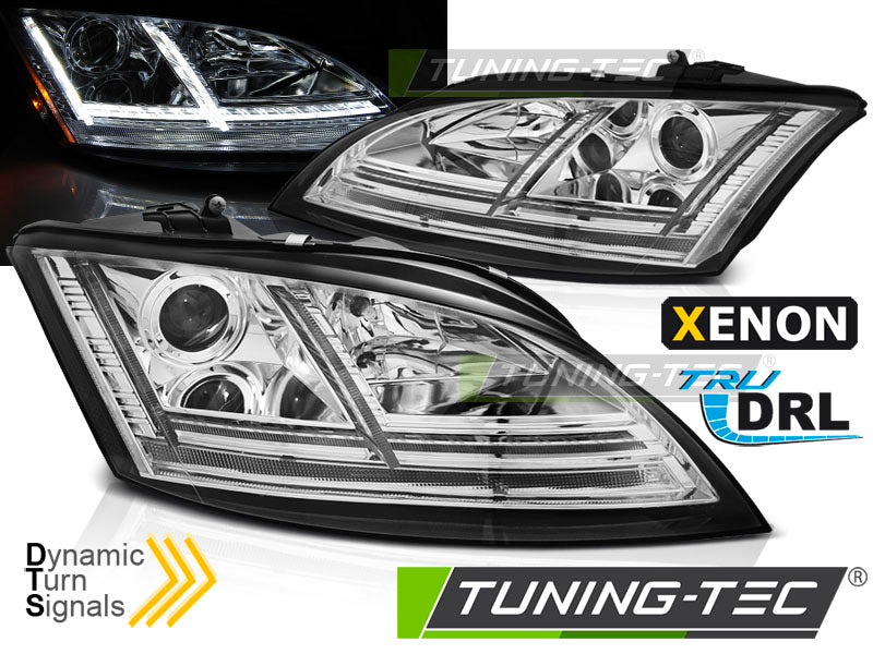 Tuning-Tec Xenon LED Tagfahrlicht Scheinwerfer für Audi TT 8J 06-10 chrom