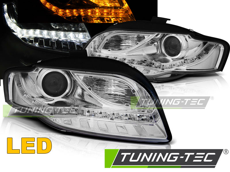 Tuning-Tec LED Tagfahrlicht Scheinwerfer für Audi A4 B7 05-08 chrom