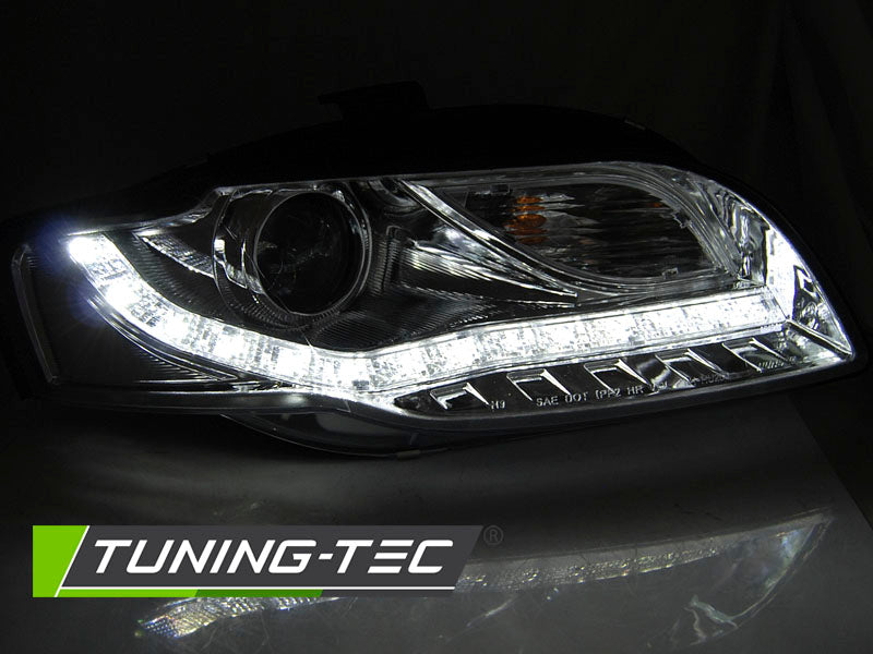 Tuning-Tec LED Tagfahrlicht Scheinwerfer für Audi A4 B7 05-08 chrom