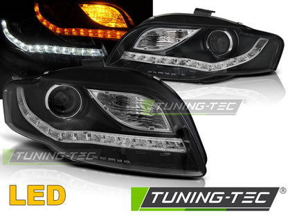 Tuning-Tec LED Tagfahrlicht Scheinwerfer für Audi A4 B7 05-08 schwarz