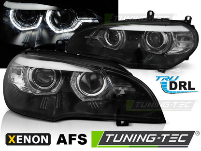 Tuning-Tec Xenon LED Tagfahrlicht Angel Eyes Scheinwerfer für BMW X5 E70 07-10 schwarz