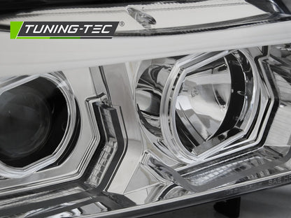 Tuning-Tec 3D LED Angel Eyes Scheinwerfer für BMW 3er E90/E91 05-08 chrom mit LED Blinker