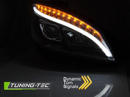 Tuning-Tec LED Tagfahrlicht Scheinwerfer für Mercedes Benz C-Klasse W204 07-10 schwarz LTI