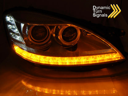 Tuning-Tec Xenon LED Tagfahrlicht Scheinwerfer für Mercedes Benz S-Klasse W221 05-09 chrom