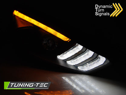 Tuning-Tec LED Tagfahrlicht Scheinwerfer für Ford Focus MK3 Facelift 14-18 schwarz mit dynamischem LED Blinker