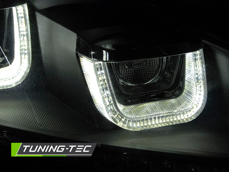 Tuning-Tec LED Tagfahrlicht Scheinwerfer für VW Golf 6 08-12 schwarz im Golf 7 mit dynamischem LED Blinker