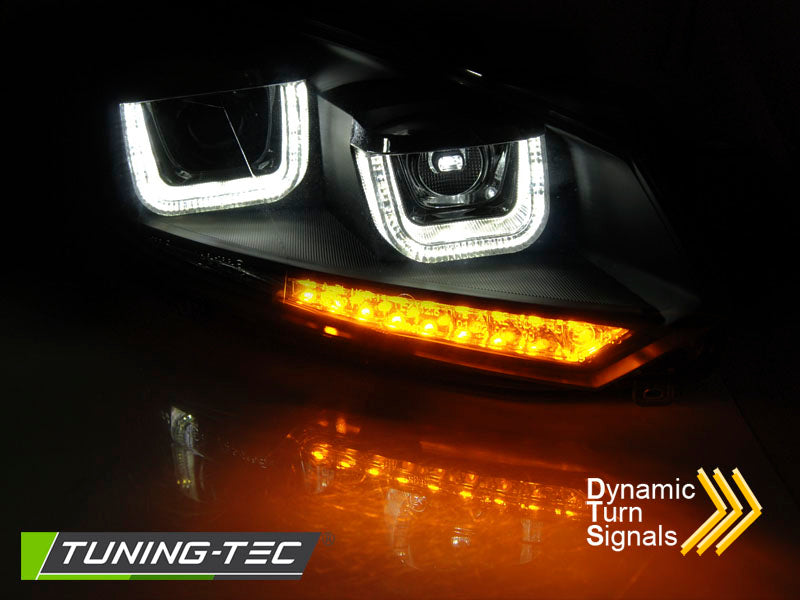Tuning-Tec LED Tagfahrlicht Scheinwerfer für VW Golf 6 08-12 schwarz im Golf 7 mit dynamischem LED Blinker