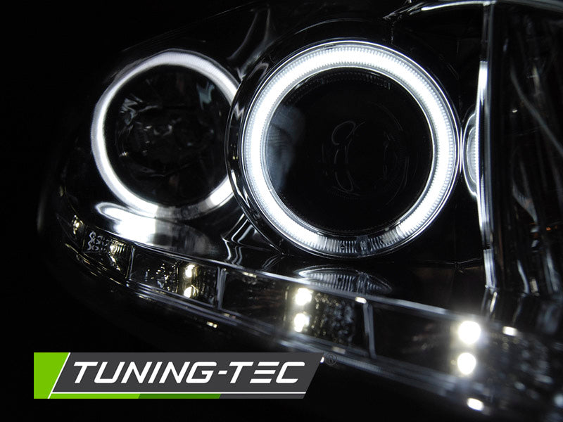 Tuning-Tec CCFL Angel Eyes Scheinwerfer für Ford Focus 2 Facelift 08-10 chrom