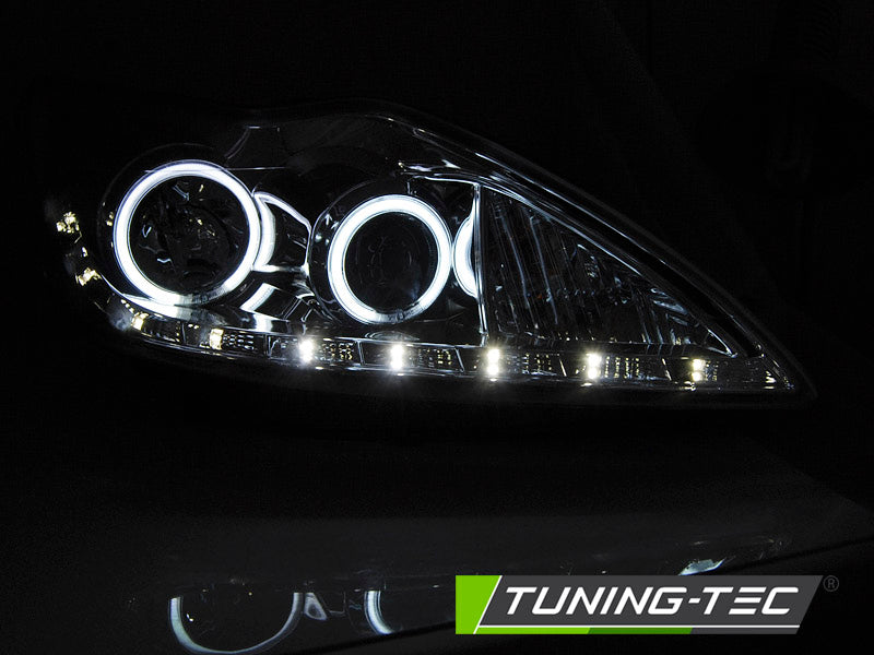 Tuning-Tec CCFL Angel Eyes Scheinwerfer für Ford Focus 2 Facelift 08-10 chrom