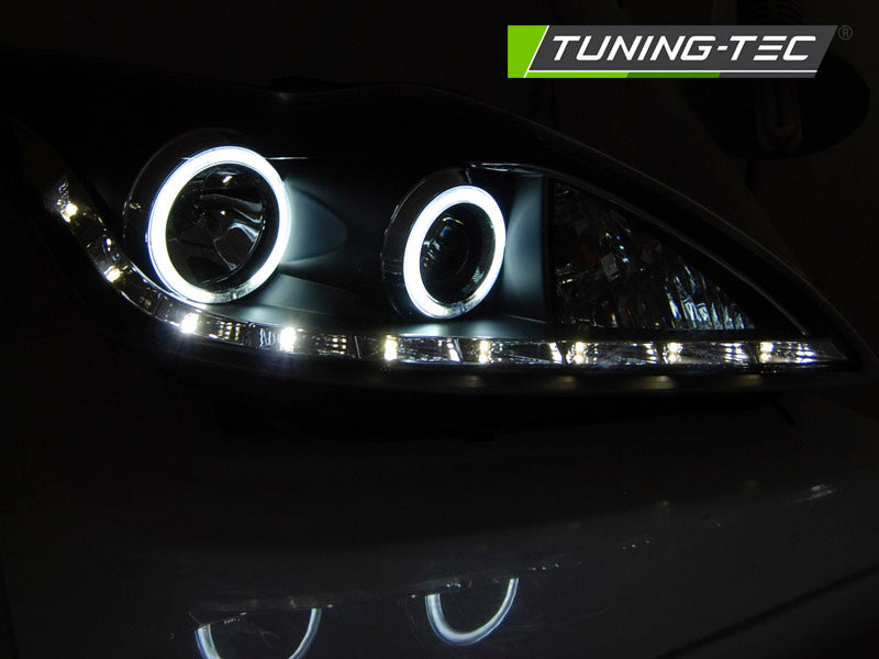 Tuning-Tec CCFL Angel Eyes Scheinwerfer für Ford Focus MK2 Facelift 08-10 schwarz