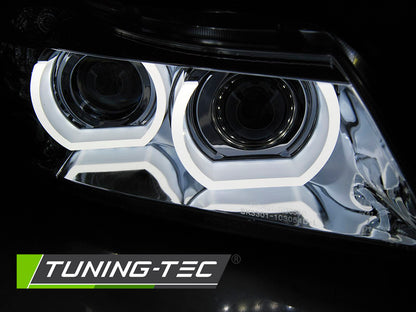 Tuning-Tec Xenon LED Angel Eyes Scheinwerfer für BMW 3er E90/E91 09-11 chrom
