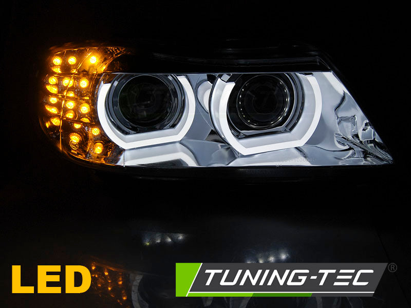 Tuning-Tec Xenon LED Angel Eyes Scheinwerfer für BMW 3er E90/E91 09-11 chrom