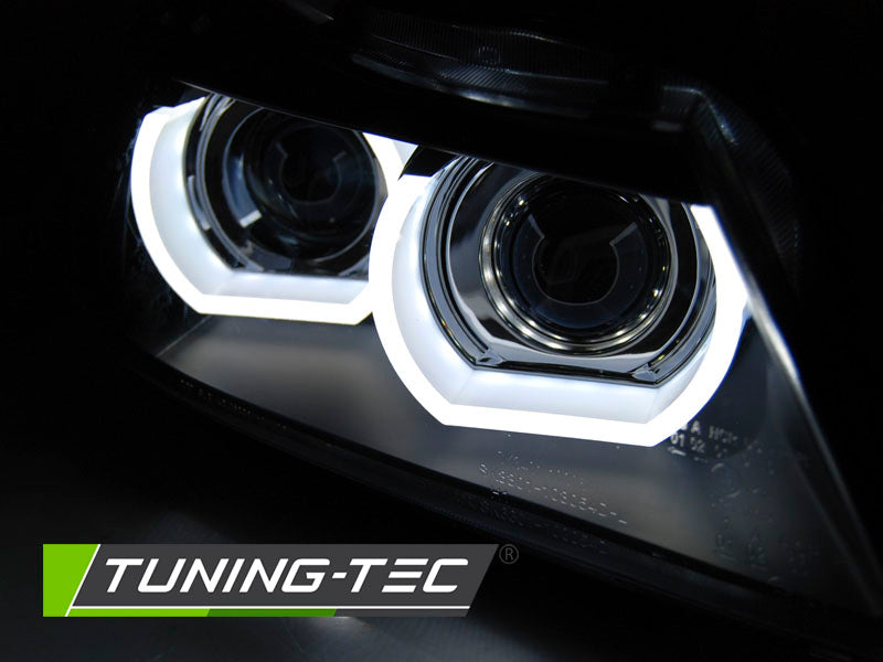 Tuning-Tec 3D LED Tagfahrlicht Angel Eyes Scheinwerfer für BMW 3er E90/E91 LCI 09-11 schwarz
