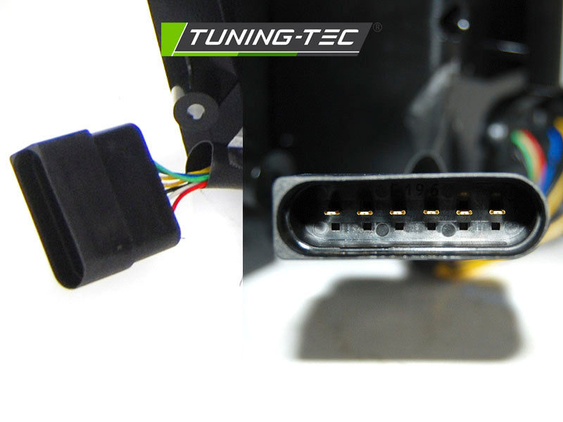 Tuning-Tec Voll LED Lightbar Rückleuchten für VW T5 03-09 rot/klar mit dynamischem Blinker (Heckklappe/Flügeltürer)