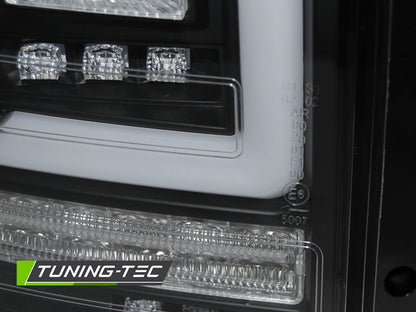 Tuning-Tec Voll LED Lightbar Rückleuchten für VW T5 03-09 schwarz mit dynamischen Blinker (Doppeltürer/Heckklappe)
