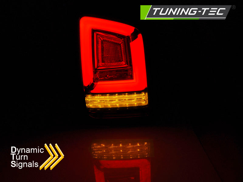 Tuning-Tec Voll LED Lightbar Rückleuchten für VW T5 GP 10-15 schwarz mit dynamischem Blinker (Flügeltürer/Heckklappe)