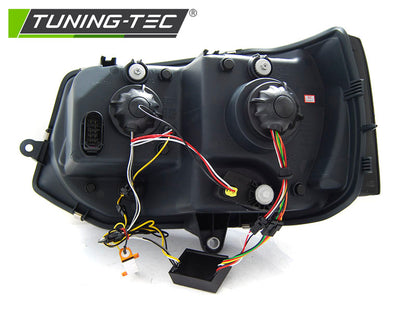 Tuning-Tec LED Tagfahrlicht Scheinwerfer für VW T5 GP (Facelift) 10-15 schwarz mit dynamischem LED Blinker