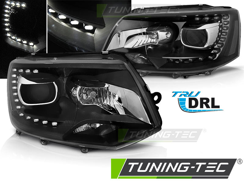 Tuning-Tec LED Tagfahrlicht Scheinwerfer für VW T5 GP (Facelift) 10-15 schwarz