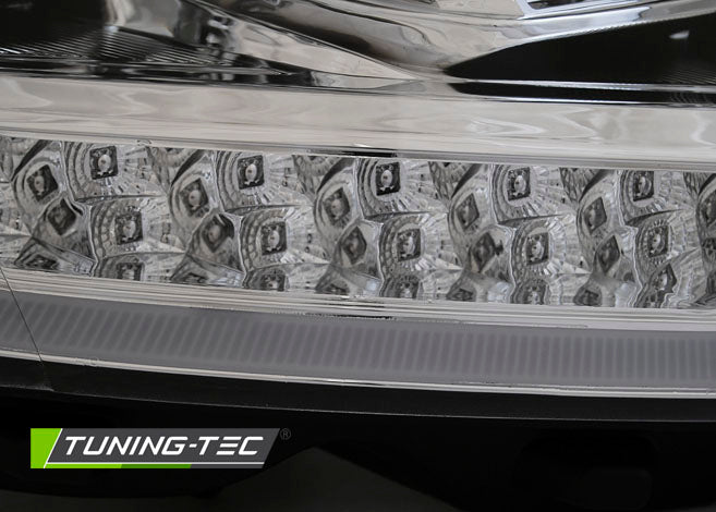 Tuning-Tec LED Tagfahrlicht Scheinwerfer für VW T6 15-19 chrom mit dynamischem Blinker
