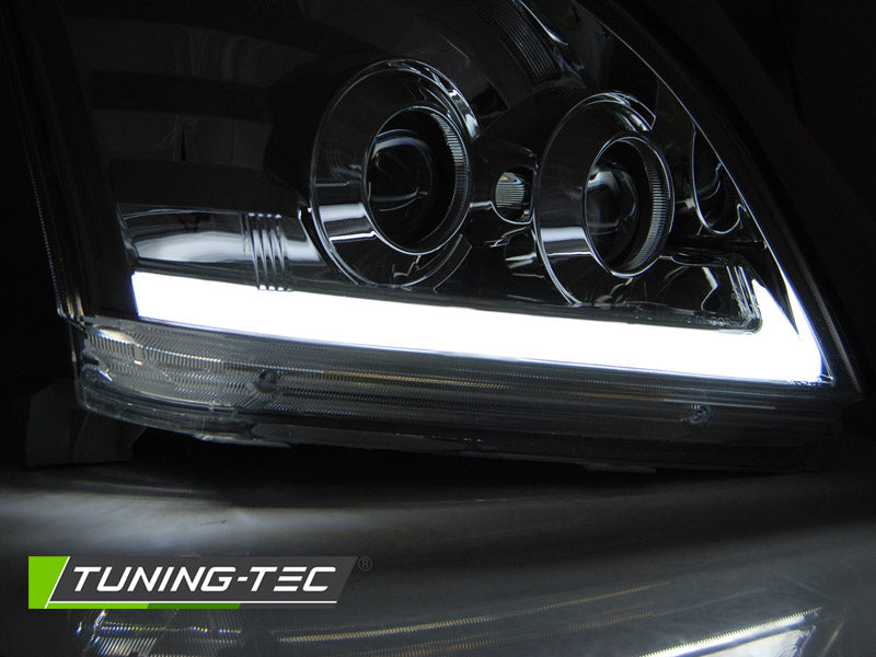 Tuning-Tec LED Tagfahrlicht Scheinwerfer für Toyota Land Cruiser 120 03-09 chrom mit dynamischem LED Blinker