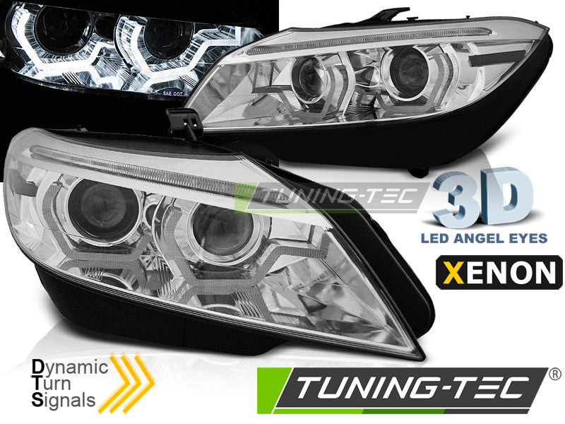 Tuning-Tec Xenon LED Tagfahrlicht Angel Eyes Scheinwerfer für BMW Z4 E89 09-13 chrom mit LED Blinker