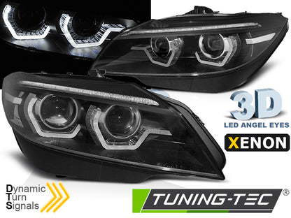 Tuning-Tec Xenon LED Tagfahrlicht Angel Eyes Scheinwerfer für BMW Z4 E89 09-13 schwarz mit LED Blinker