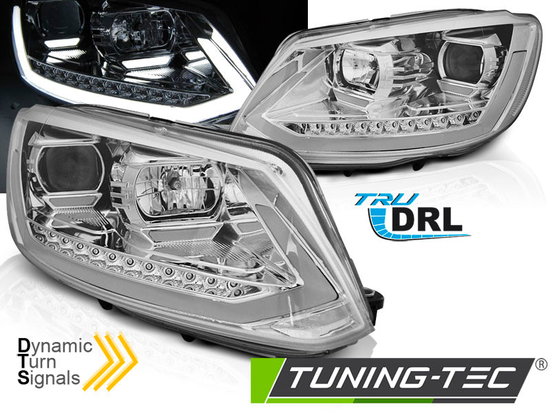 Tuning-Tec LED Tagfahrlicht Scheinwerfer für VW Touran II 5T 10-15 Chrom