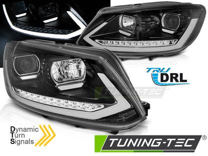 Tuning-Tec LED Tagfahrlicht Scheinwerfer für VW Touran II 5T / Caddy 10-15 Schwarz