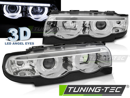 Tuning-Tec 3D LED Angel Eyes Scheinwerfer für BMW 7er E38 94-01 schwarz