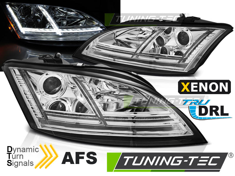 Tuning-Tec Xenon LED Tagfahrlicht Scheinwerfer für Audi TT 8J 06-10 chrom mit Kurvenlicht