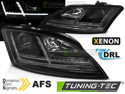 Tuning-Tec Xenon LED Tagfahrlicht Scheinwerfer für Audi TT 8J 06-10 schwarz mit Kurvenlicht