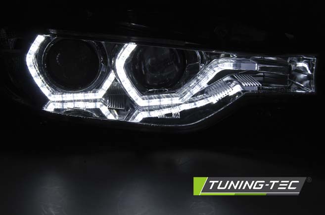 Tuning-Tec Xenon LED Tagfahrlicht Angel Eyes Scheinwerfer für BMW 3er F30/F31 11-15 chrom