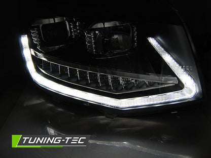 Tuning-Tec LED Tagfahrlicht Scheinwerfer für VW T6 15-19 schwarz mit dynamischem LED Blinker