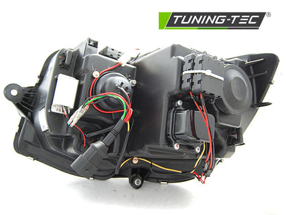 Tuning-Tec LED Tagfahrlicht Scheinwerfer für VW T6 15-19 schwarz mit dynamischem LED Blinker